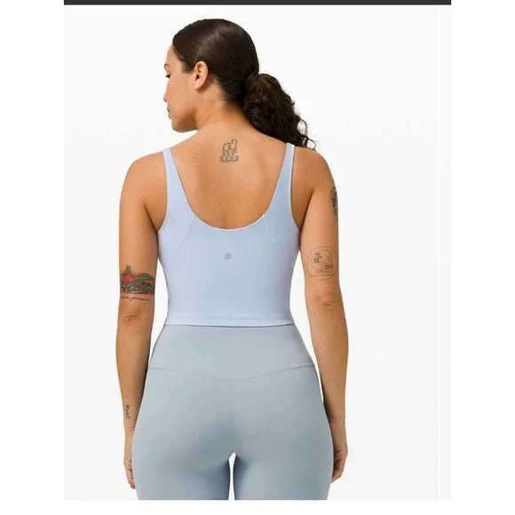 Lululemon Align Tank Light Blue V Neck Cropped Yoga Athletic Top Size 2 - Picture 2 of 9